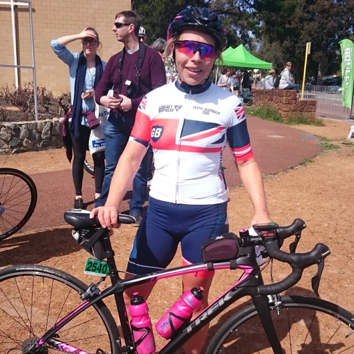Lisa competing in GB kit